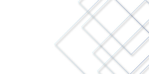 Abstract white and grey geometric overlapping square pattern background with shadow. Modern minimal and clean white background with realistic line. design for banner, poster, template, cover. vector.