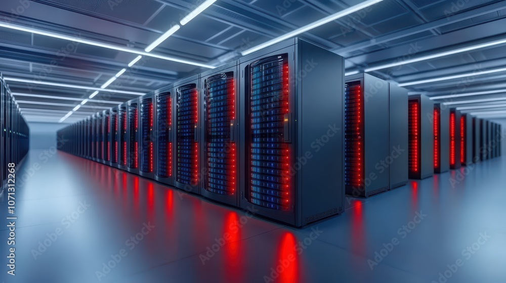 Poster servers the backbone of modern technology powering cloud computing, data storage and network connect