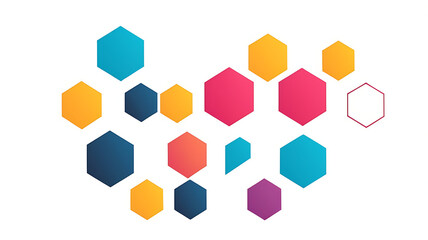 Fototapeta premium Minimalistic icon of a hexagon symbol representing balance and harmony on white background.
