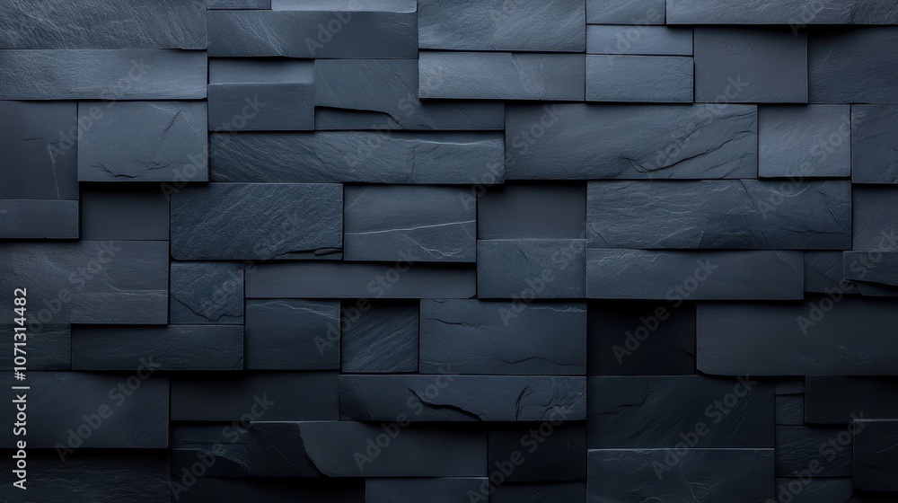 Poster striking black wall design, a modern display of square patterns for minimalist architecture and inte