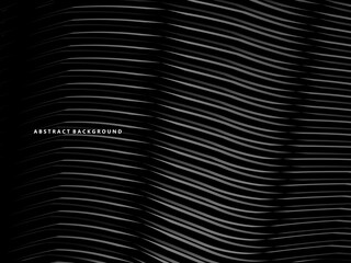 Abstract futuristic dark black background with wave design. Realistic 3d wallpaper with luxurious flowing lines. Perfect background for posters, websites, brochures, banners, applications, etc.