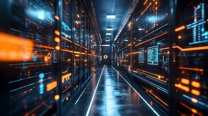 Fototapeta premium Explore the intricate design of a modern data center