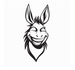 Cheerful Donkey Smiling image vector. Illustration of donkey smiling and happy Isolated on white
