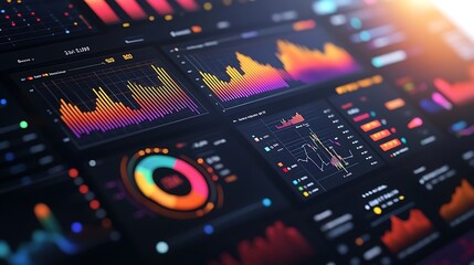 Obraz premium Analyze data trends using advanced visual analytics tools