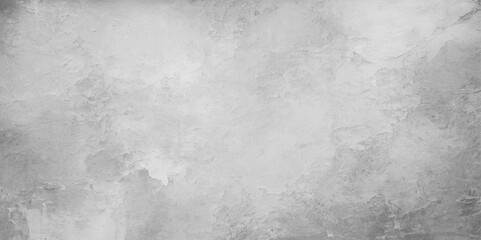 White old concrete wall grunge texture - wide banner format background with copy space for text. Empty grey concrete wall background (3D Rendering