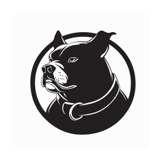 Profile Dog Black Circle logo image vector isolated On White Background.