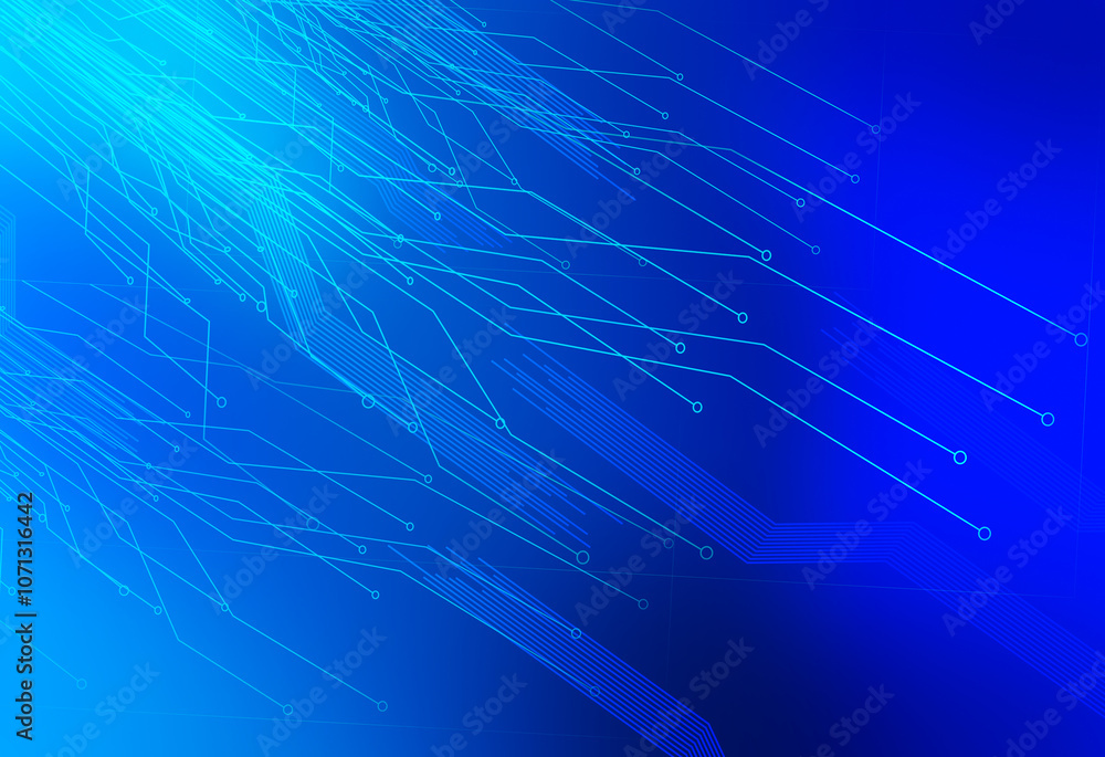Aufkleber abstract geometric background connecting dots as plexus in blue. tech circle and technology backgrou