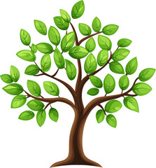 Green tree with leaves