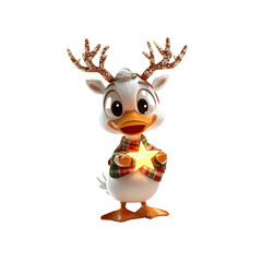 Festive Duck Reindeer with Star