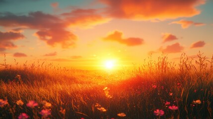 Fototapeta premium Captivating Warm Golden Sunrise Gradient with Light Bokeh Effect for Invigorating Mornings and Daily Inspiration