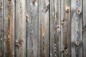 Fototapeta premium Gray Vertical Wooden Planks Background for Design and Texture, Rustic Wood Wall for Interior Decor, Natural Textures for Photography, Grainy Surface, Warm Tones, Aesthetic Backdrop