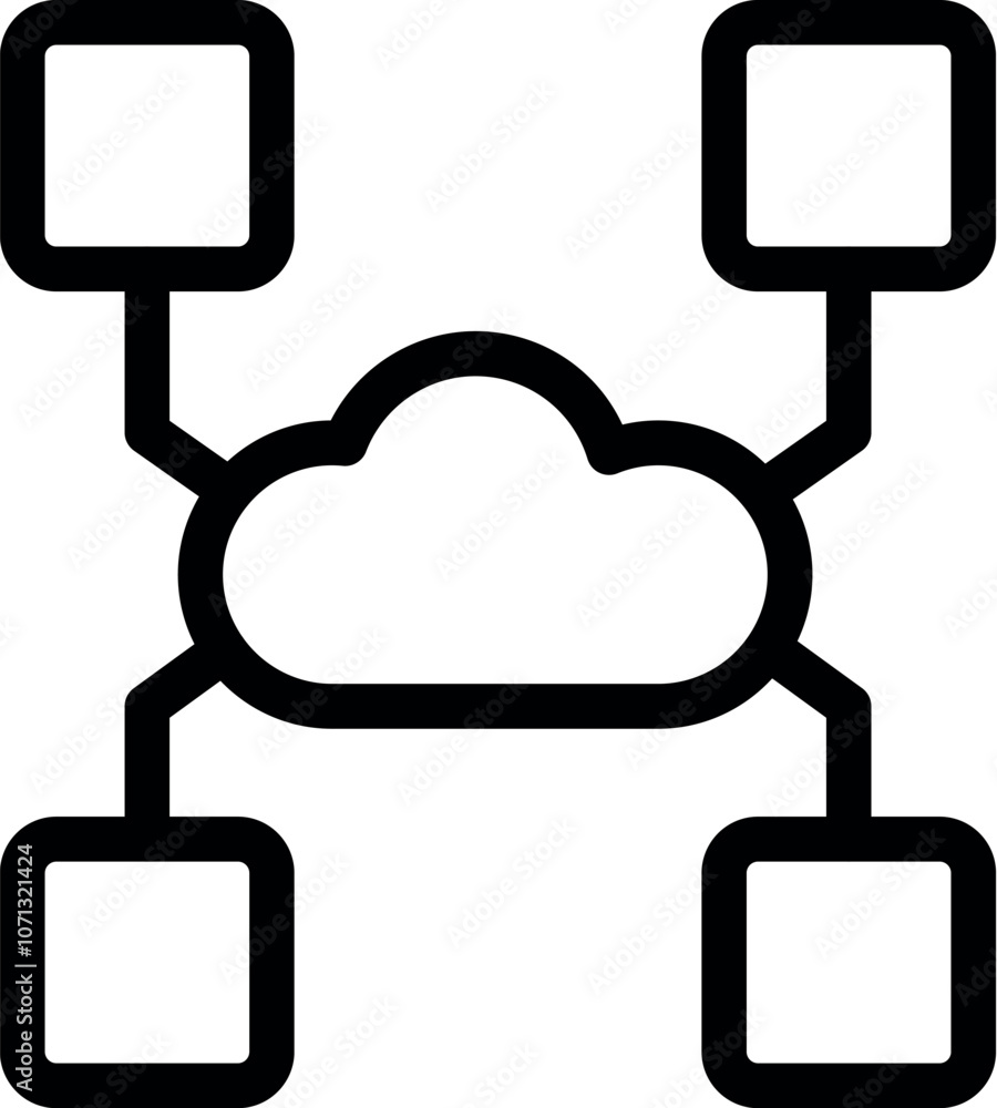 Poster cloud computing network distributing data to multiple devices, ensuring seamless connectivity and da