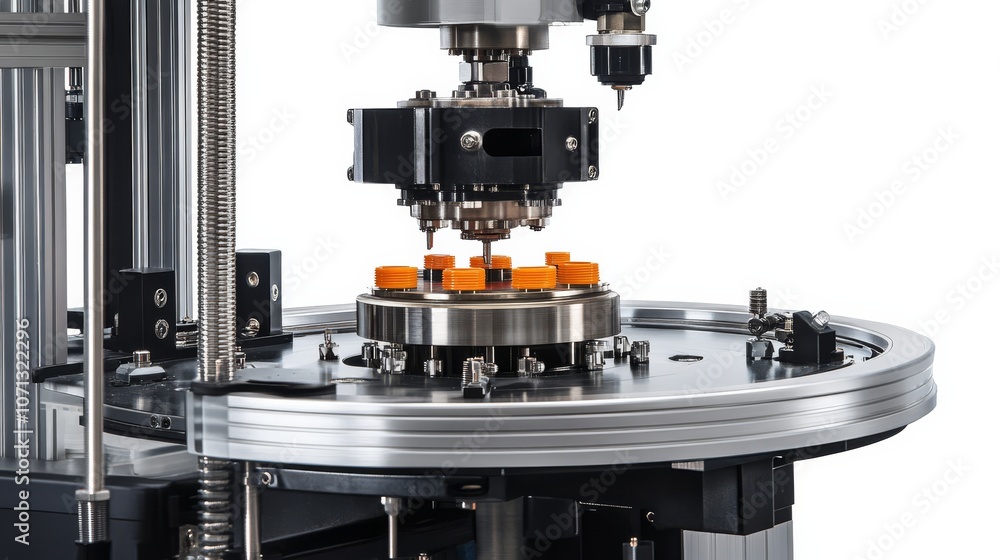 Poster precision rotary indexing table: a close-up view of a high-tech rotary indexing table in action