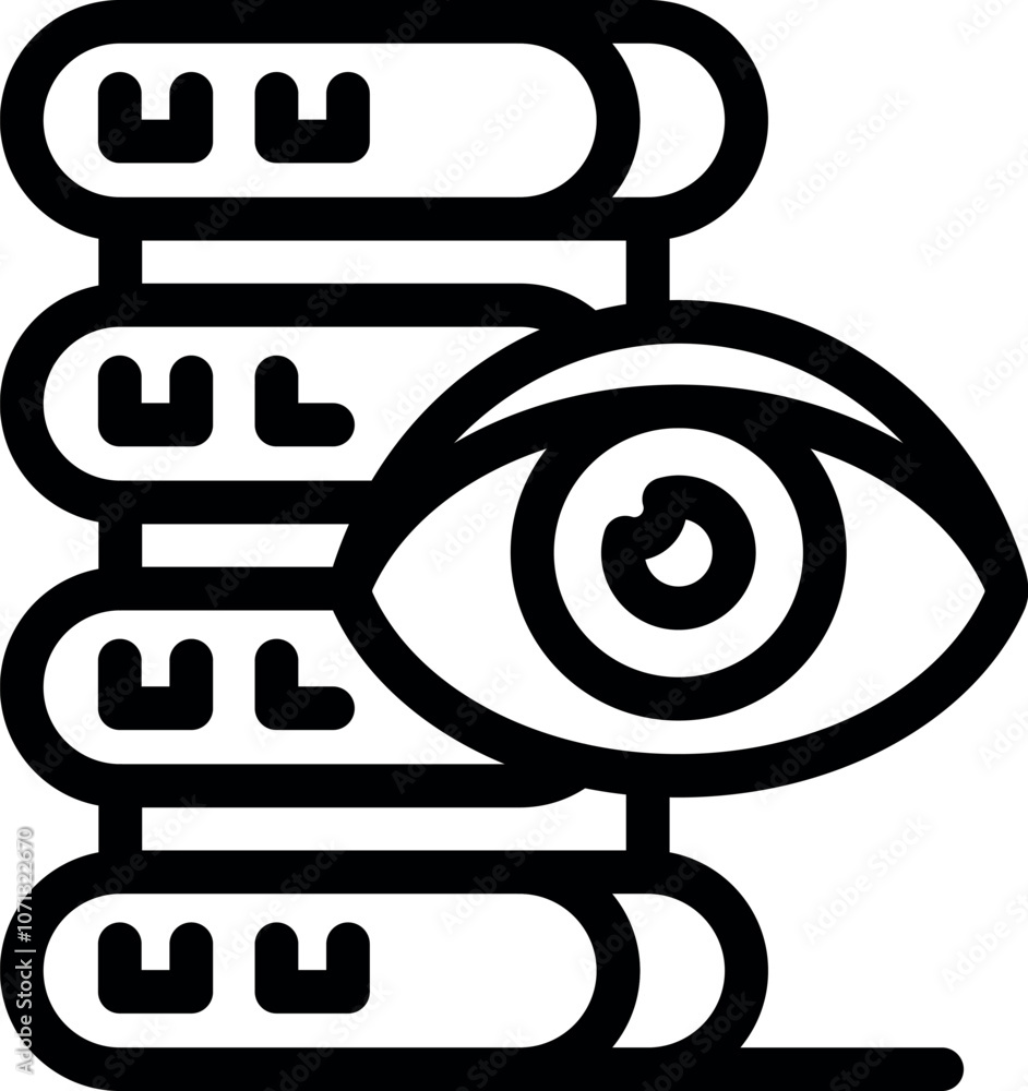 Aufkleber eye monitoring data storage, symbolizing data analysis, observation, and security in digital environ