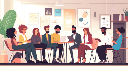  Mentorship program setting with motivational posters and diverse team members2