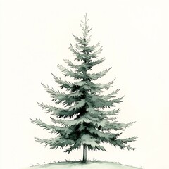 Fototapeta premium Tranquil Pine Tree Representation with Artistic Green Shades and Minimal Detailing : Generative AI