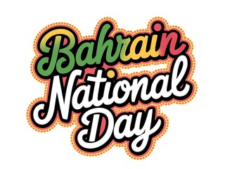 Bahrain National Day Celebration Banner with Bold Typography