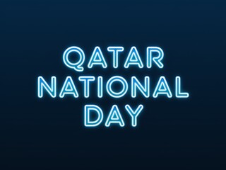 Neon Sign Displaying "Qatar National Day"