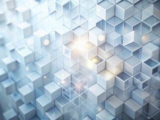 White Abstract Background with Subtle Geometric Squares Pattern and Gradient Technology Concept, Perfect for Modern Design Projects and Digital Artworks, High Depth of Field