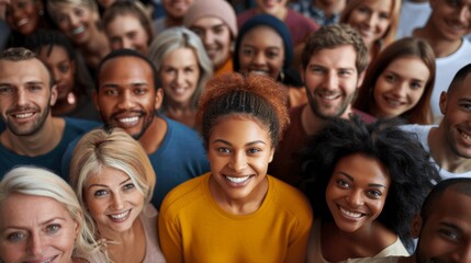 Diverse Group of Happy People Smiling Together