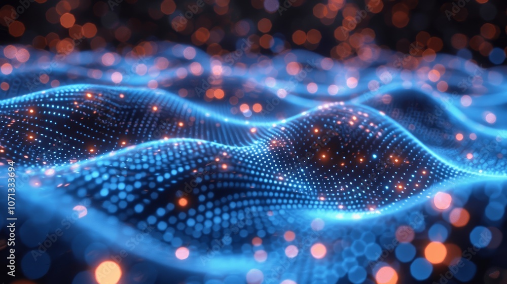Poster digital abstract background for ai, data transmission, encryption, neural networks, big data visuali