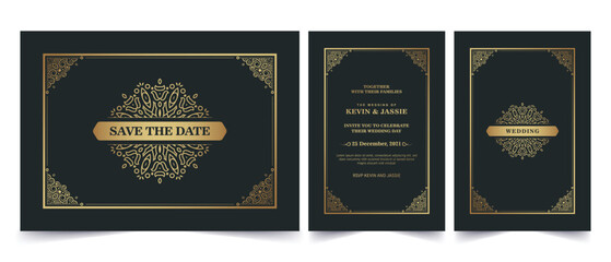 Elegant classic wedding invitation card