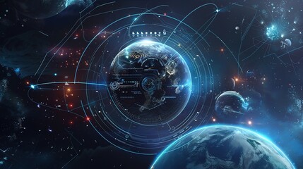 Future Universe Concept Map - a visionary and imaginative visual. The concept map depicts a futuristic universe, illustrating innovative ideas and celestial elements in a captivating manner.