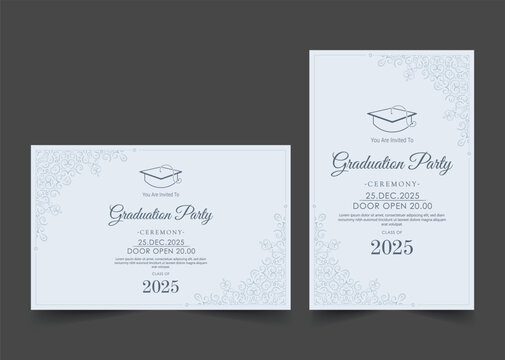graduation invitation with ornament template