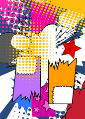 Fototapeta premium Cartoon Background, comic book backdrop. Retro vector comics pop art design.