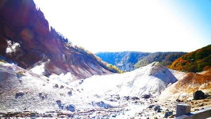 登別温泉地獄谷の絶景
