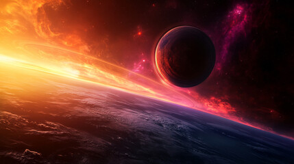 Cosmic sunset view