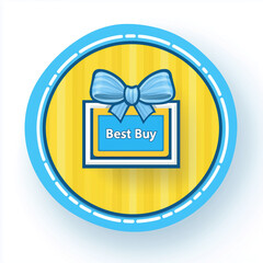 Best Buy Ribbon Emblem with Yellow Background