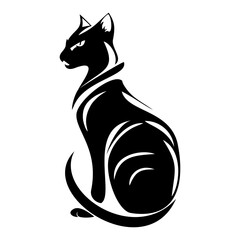 black cat and white background
