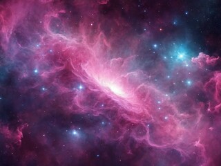Bright Nebula Surrounded by Colorful Cosmic Clouds in Deep Space