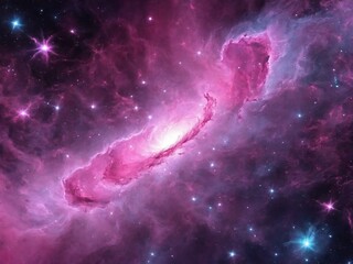 Bright Nebula Surrounded by Colorful Cosmic Clouds in Deep Space
