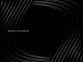 Abstract futuristic dark black background with wave design. Realistic 3d wallpaper with luxurious flowing lines. Perfect background for posters, websites, brochures, banners, applications, etc.