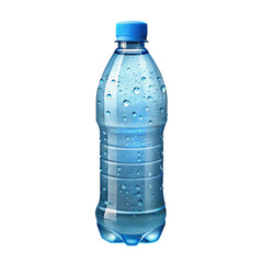 A bottle of water glistens with condensation