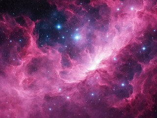 Bright Nebula Surrounded by Colorful Cosmic Clouds in Deep Space