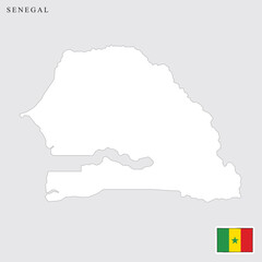 Senegal map and flag vector art