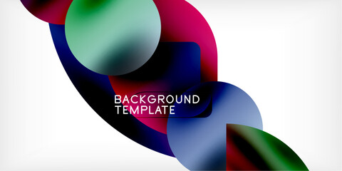 Triangles, circles, petals geometric shapes illustration