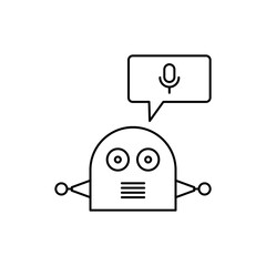 Voice detecting robot icon
