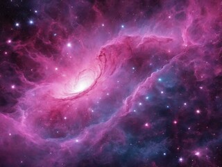 Bright Nebula Surrounded by Colorful Cosmic Clouds in Deep Space
