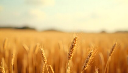 Naklejka premium The Golden Rice Fields and Autumn Landscape: The Season of Harvest