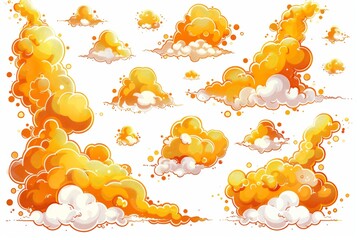Yellow Cartoon Beer Foam with Bubbles Vector Illustration
