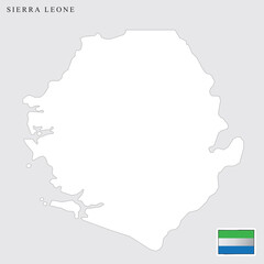 Sierra Leone map and flag vector art