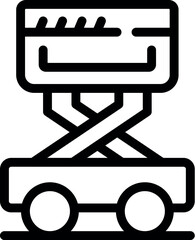 Mobile lifting platform raising a control panel, ideal for maintenance and repair work in industrial settings