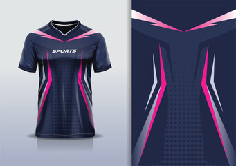 Sport jersey design template mockup sharp line for football soccer, running, esports, pink white color © Nimpuna O