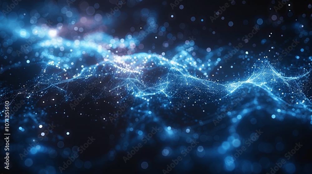 Poster global digital network with quantum computing and ai connections