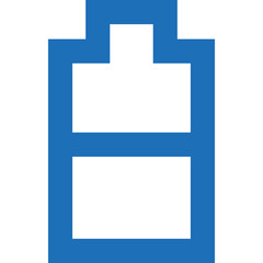 Battery Icon in Blue Color Representing Energy Status for Devices at a Glance