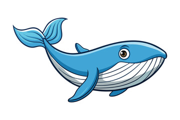carton a whale line art vector white background 